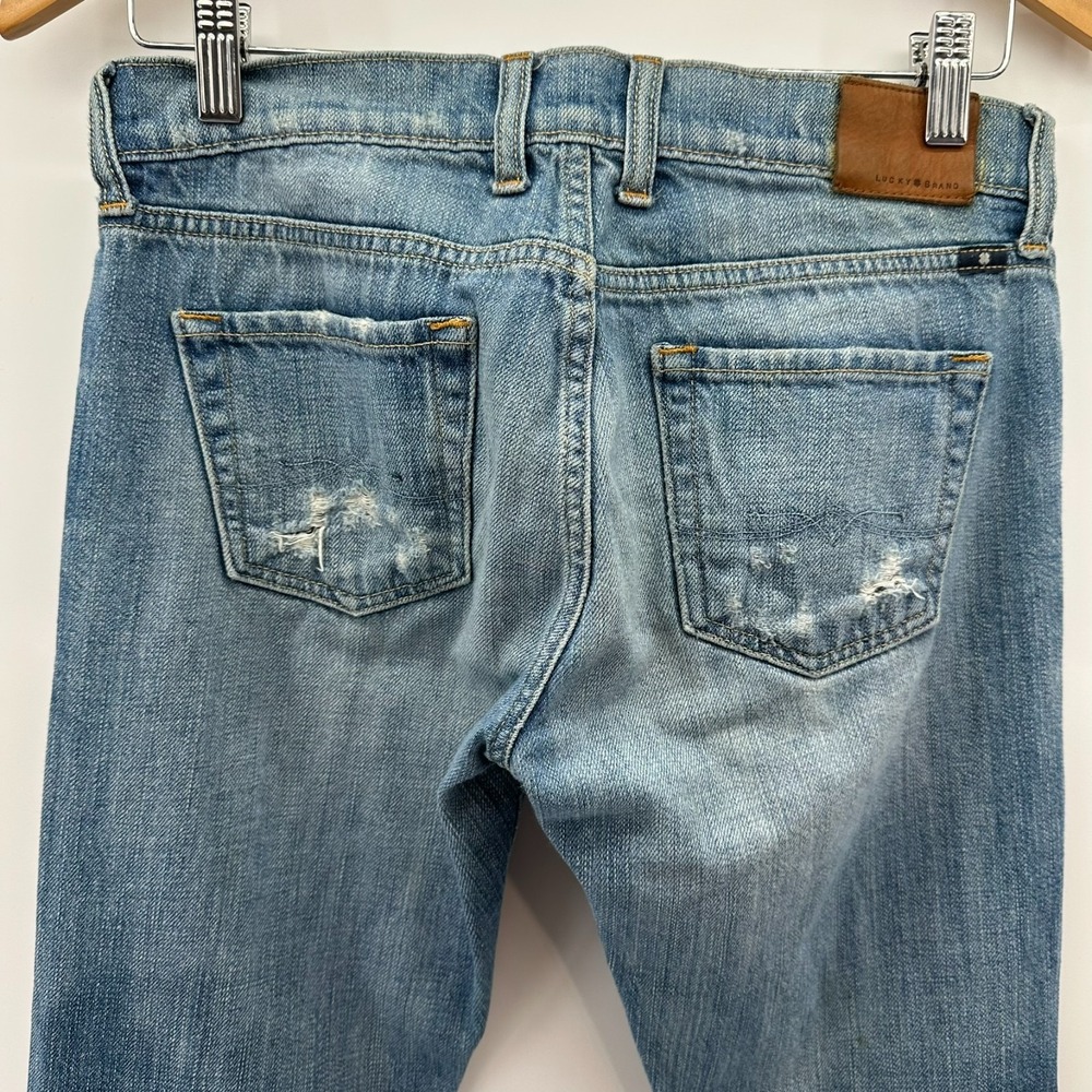 Lucky Brand Sienna Cigarette Jeans Womens 0/25 Blue Denim Distressed Skinny - Picture 3 of 11